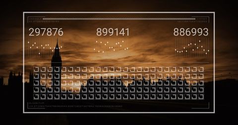digital data streams and numbers over city silhouette - Download Free Stock Images Pikwizard.com
