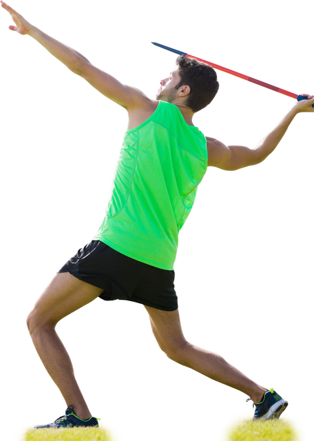 Caucasian Male Javelin Thrower on Transparent Background in Athletic Stance - Download Free Stock Videos Pikwizard.com