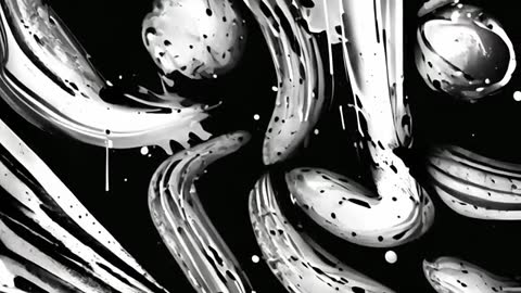Dynamic Black and White Abstract Paint Animation
