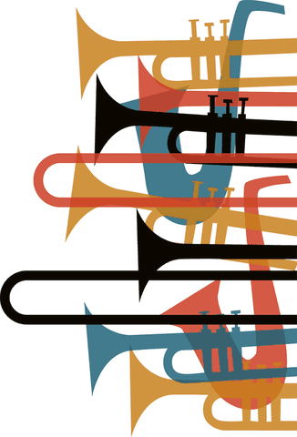 multicolor transparent brass instrument silhouettes overlapping - Download Free Stock Videos Pikwizard.com
