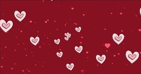 White Hearts Floating on Red Background Illustrate Romance - Download Free Stock Images Pikwizard.com