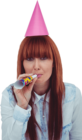 hipster woman in transparent party hat celebrating - Download Free Stock Videos Pikwizard.com