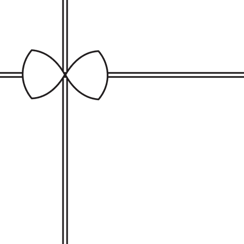 Minimalist Black Bow Symbol on Transparent Background
