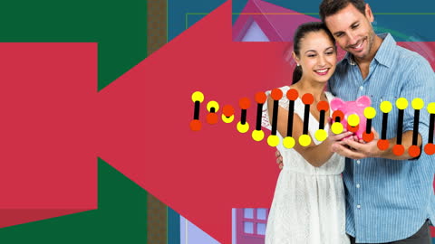 Couple Celebrating Savings and Genetic Innovation Concept