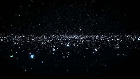 Futuristic Luminous Squares in Digital Space