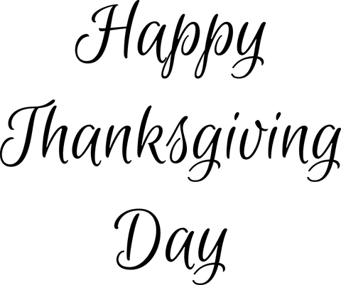 Happy thanksgiving day text celebrating on transparent background