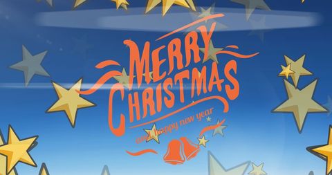 Festive Merry Christmas Greeting with Stars