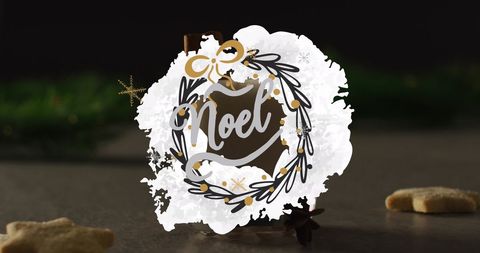 Festive Christmas Wreath with Noel Greeting