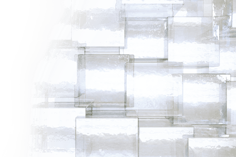 Transparent glass cubes pattern with copy space background