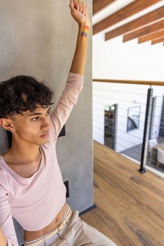 Expressive Young Male in Modern Minimalistic Interior