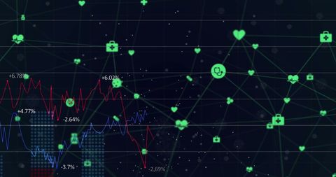 Digital Network Data Analysis with Graphs and Percentages - Download Free Stock Images Pikwizard.com
