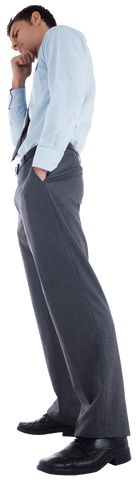 businessman in deep thought pose, transparently isolated - Download Free Stock Videos Pikwizard.com