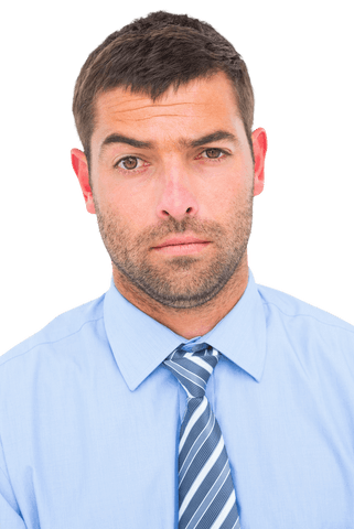 Businessman with Confident Expression Over Transparent Background