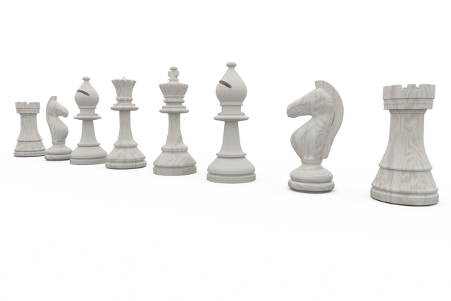 Transparent White Chess Pieces in a Straight Row - Download Free Stock Videos Pikwizard.com