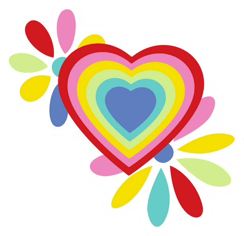 colorful rainbow heart with petals on transparent background - Download Free Stock Videos Pikwizard.com