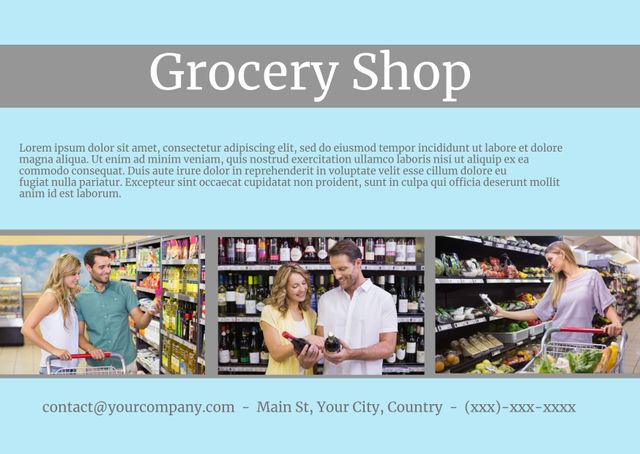 Happy Customers Grocery Shopping Together in Store Promotions and Events - Download Free Stock Templates Pikwizard.com