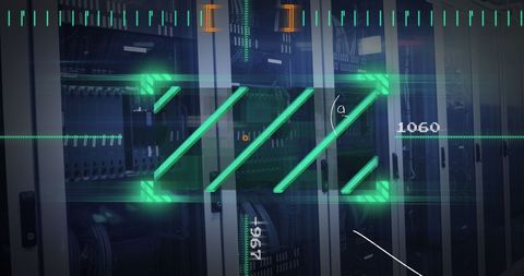 Digital Interface Graphic Overlay on Data Center Servers - Download Free Stock Images Pikwizard.com