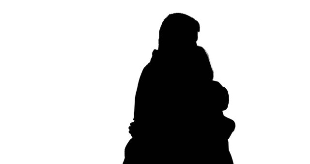 Silhouetted Couple in Embrace on White Background - Download Free Stock Images Pikwizard.com