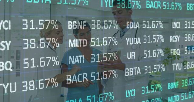 Medical Team Analyzing Digital Data Together