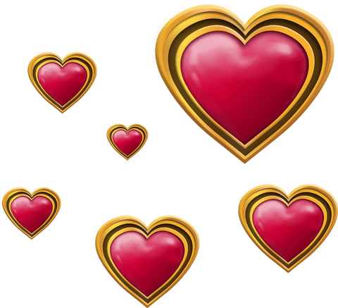 Glossy Red Hearts with Gold Frame on Transparent Background - Download Free Stock Videos Pikwizard.com