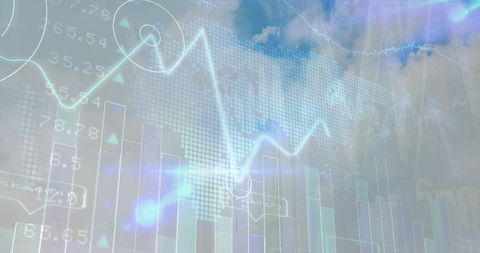 Financial Data Visualization with Cloudscape Background - Download Free Stock Images Pikwizard.com