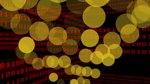 Abstract Binary Code With Yellow Light Spots Illustration