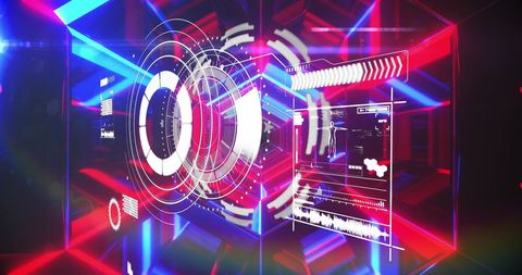 Futuristic digital immersive data interface visualization