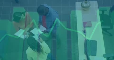 Colleagues Analyzing Data with Rising Business Chart