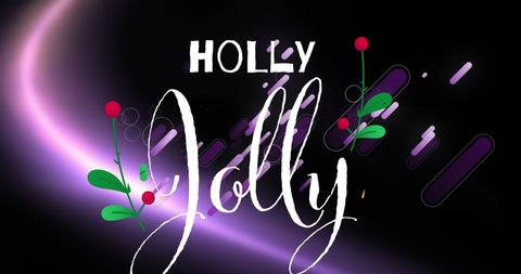 Festive Holly Jolly Text Design on Vibrant Background - Download Free Stock Images Pikwizard.com