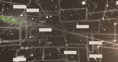 Futuristic virtual interface with translucent digital panels