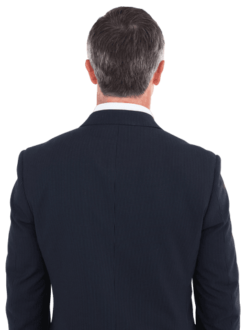 Transparent Rear View of Elegant Businessman in Suit