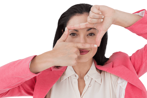 Businesswoman Framing Idea Pose Transparent Background