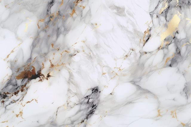 Elegant white marble texture featuring gold veins. Ideal for interior design projects, luxury backgrounds, and sophisticated design elements. Perfect for creating high-end surfaces, wallpapers, or promotional materials requiring a touch of class.