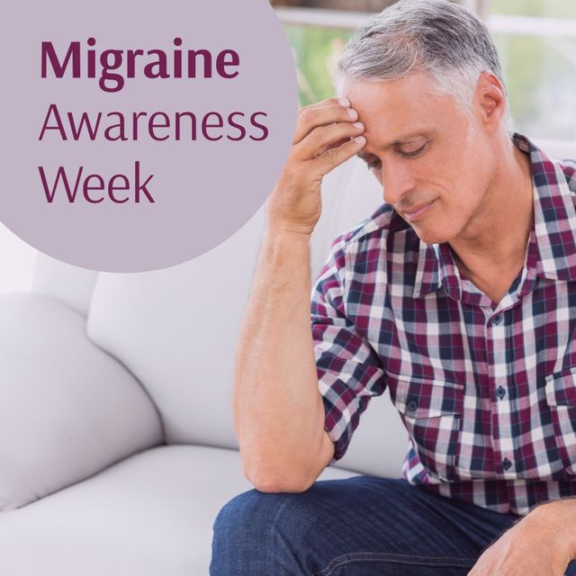 Senior Man Suffering Migraine During Awareness Week - Download Free Stock Templates Pikwizard.com