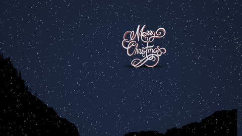 Elegant Merry Christmas Text with Falling Snow Animation