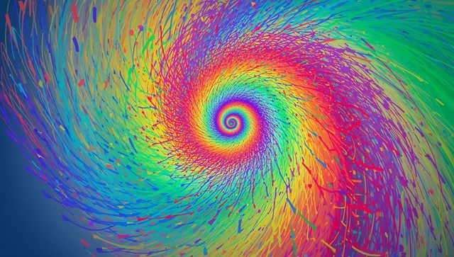 Colorful vortex in abstract digital art