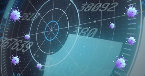 Digital Radar Interface with Covid-19 Virus Cells