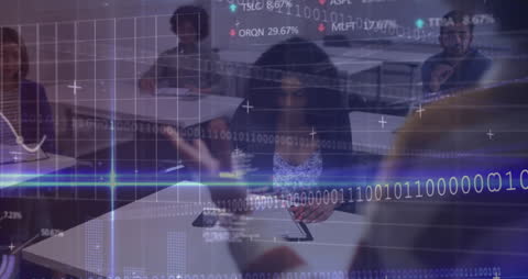 Financial Data and Skills Integration Workplace Concept