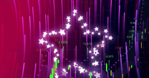 Digital Matrix with Star Patterns Over Dynamic Data Streams - Download Free Stock Images Pikwizard.com