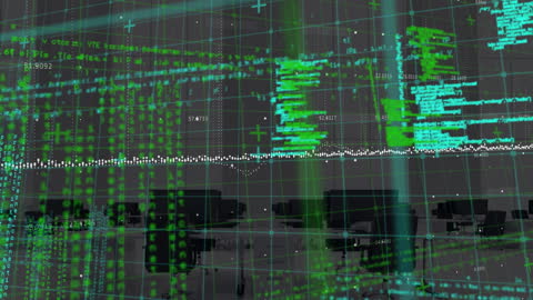 Digital Interface with Graphs and Data Processing Overlay