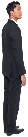 Transparent Isolated Biracial Businessman in Suit Facing Sideways
