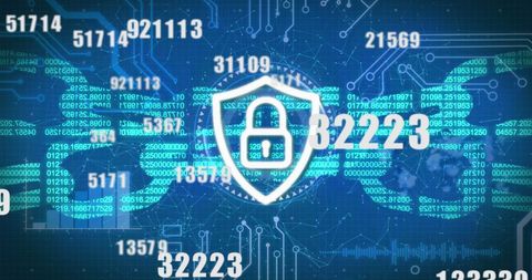 Digital Padlock Symbol with Binary Numbers and Circuits - Download Free Stock Images Pikwizard.com