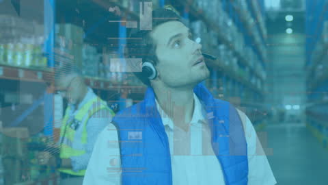 Warehouse Logistics and Financial Data Integration Concept