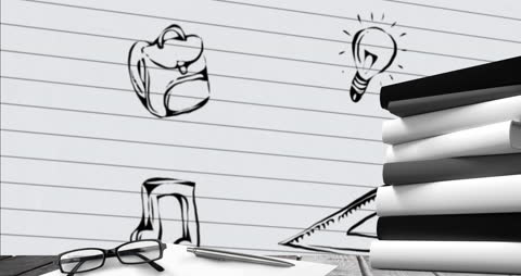 Education and Creativity Concept with School Essentials