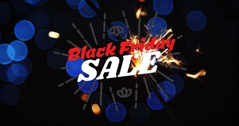 Festive Black Friday Sale with Sparkler on Blurred Lights - Download Free Stock Images Pikwizard.com