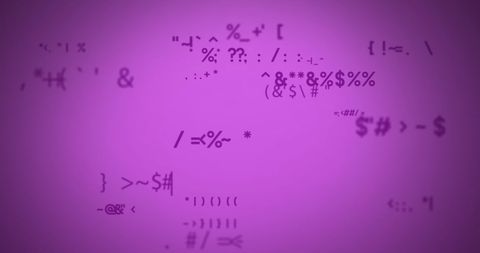 Abstract digital interface with data and icons on a purple background