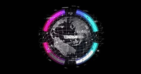 Digital Data Processing Around Global Matrix - Download Free Stock Images Pikwizard.com