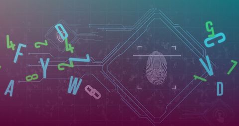 Digital Security Interface with Fingerprint and Code - Download Free Stock Images Pikwizard.com