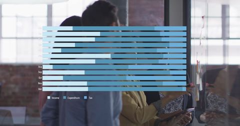Business Meeting with Digital Data Interface