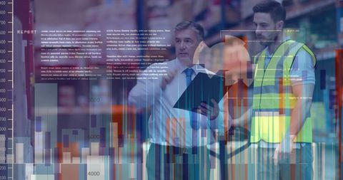 logistics analytics in warehouse with supervisor and worker discussion - Download Free Stock Images Pikwizard.com